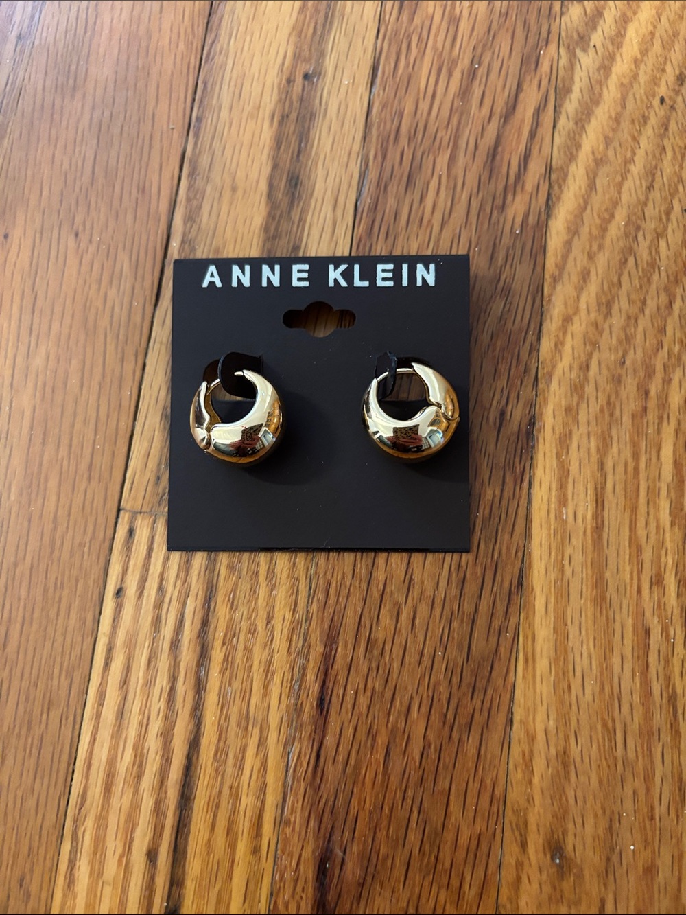 Anne Klein Shiny Gold Chunky Hoop Earrings